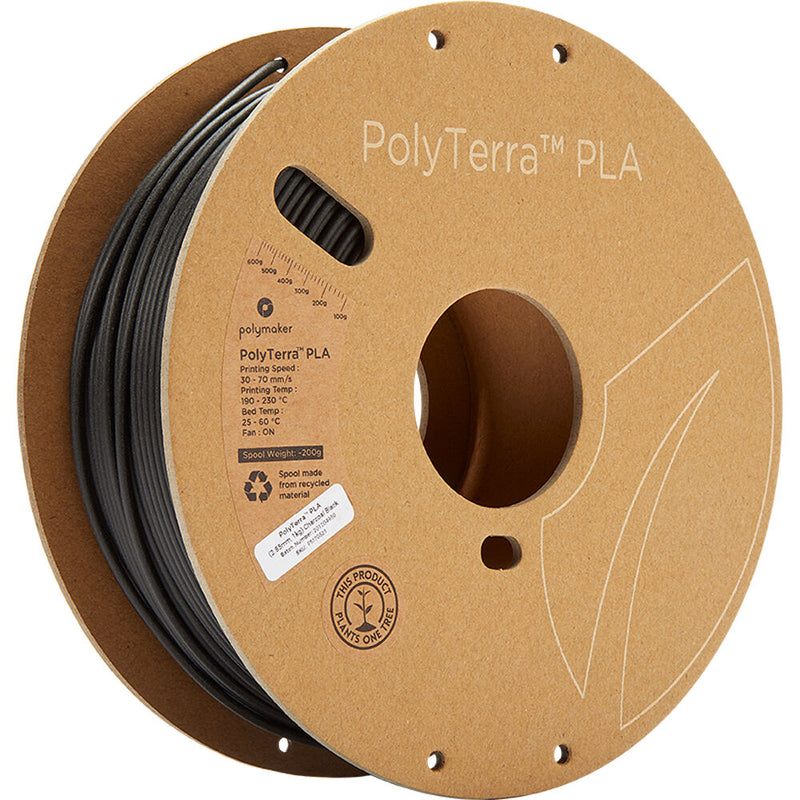 Polymaker PolyTerra PLA Eco Friendly 3D Printing Filament 2.2 lb (2.85mm Diameter, Charcoal Black)