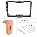 CAMVATE Full Cage with Wooden Handle for FeelWorld FT6/FR6 5.5" Monitor