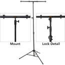 Auray LS-TBAR-9 DJ Light Stand with T-Bar (Black, 9')