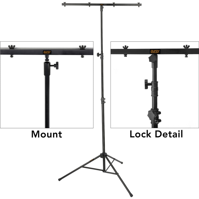 Auray LS-TBAR-9 DJ Light Stand with T-Bar (Black, 9')