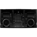 Odyssey Industrial Board Glide-Style Universal Case for 12" DJ Mixer and Two Pioneer CDJ-3000 (Black on Black)