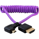 Kondor Blue Gerald Undone Braided Coiled High-Speed Right-Angle Micro-HDMI to HDMI Cable for Canon R5 & R6 Cameras (Limited Purple Edition, 12 to 24")