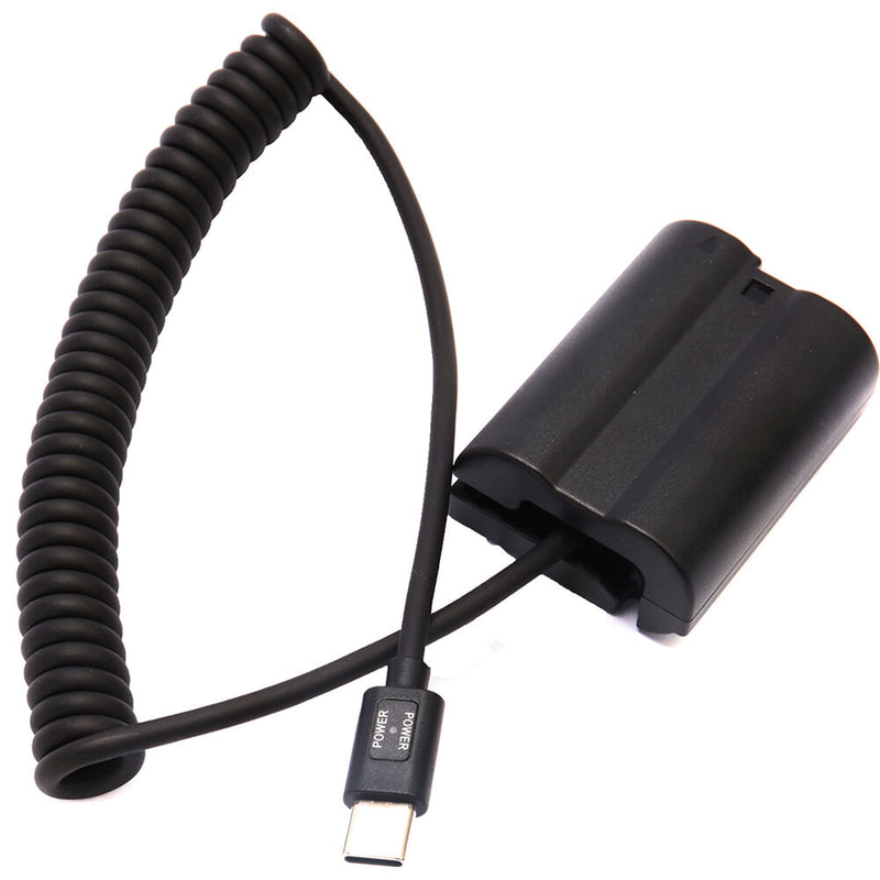 DigitalFoto Solution Limited Nikon EN-EL15 Dummy Battery + USB Type-C Coiled Power Cable