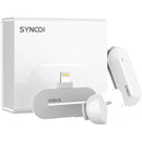 Synco P2L Miniature 2-Person Digital Wireless Microphone System with Lightning Connector for iPhones (Pearl White, 2.4 GHz)