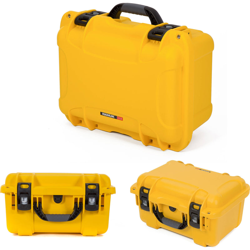 Nanuk 918 Waterproof Carry-On Hard Case with Lid Organizer (Yellow)