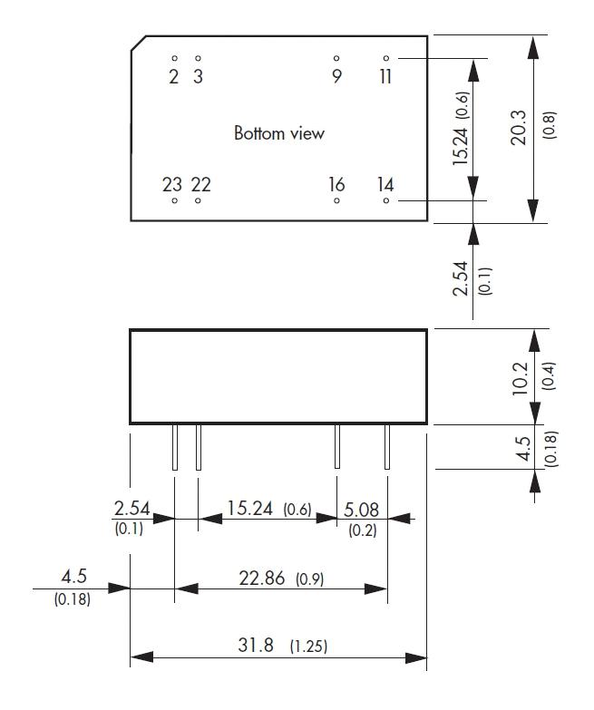 Traco Power TEN 3-2412N Isolated Through Hole DC/DC Converter ITE 2:1 3 W 1 Output 12 V 250 mA