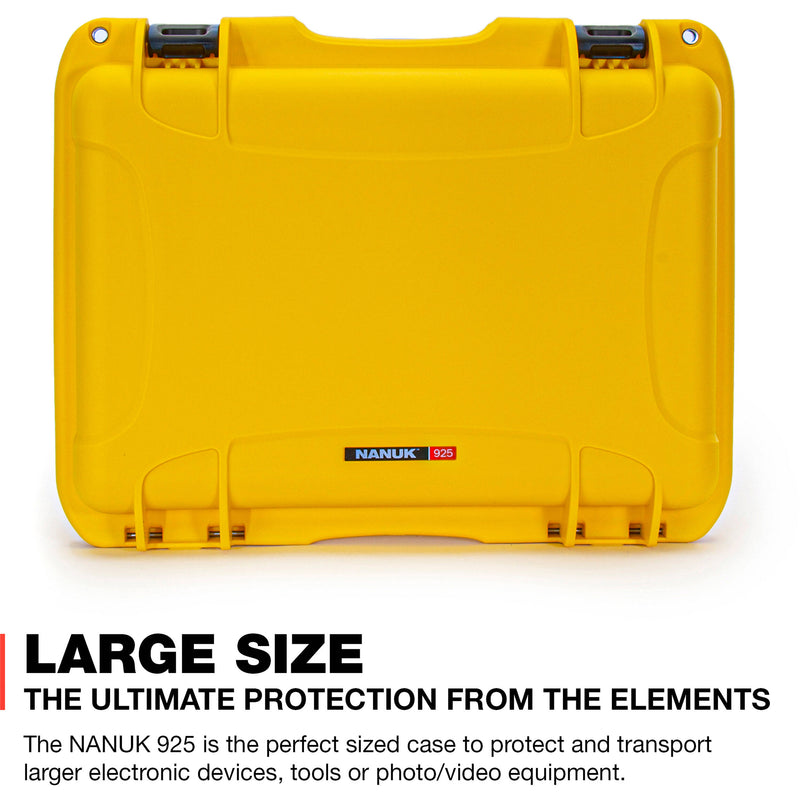 Nanuk 925 Case with Lid Organizer & Padded Divider (Yellow)