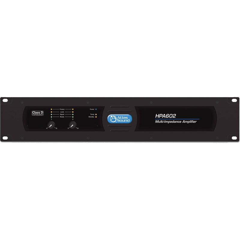 Atlas Sound HPA602 Dual-Channel 600W Commercial Amplifier (Black, 2 RU)