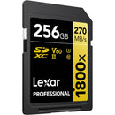 Lexar 256GB Professional 1800x UHS-II SDXC Memory Card (GOLD Series)