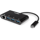 Rocstor Premium USB Type-C to USB Type-A 3-Port Hub with Gigabit Ethernet