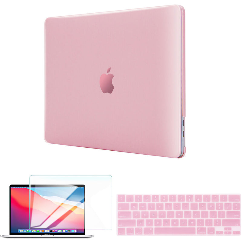 TechProtectus Hard-Shell Case with Keyboard Cover and Screen Protector for Apple 13" MacBook Pro M1/M2 (Rose Quartz)