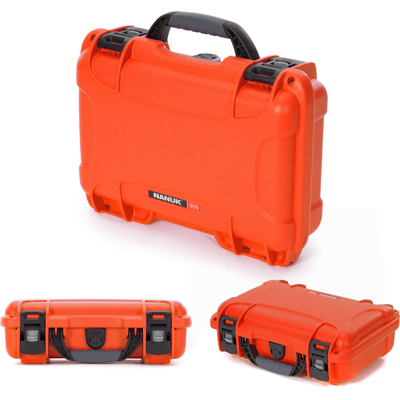 Nanuk 909 Waterproof Hard Case with Foam Inserts for GoPro HERO9 & HERO10 (Orange)