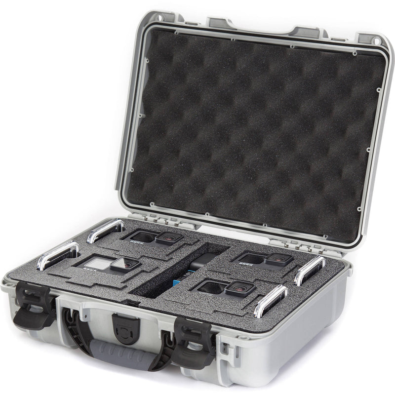 Nanuk 910 Waterproof Hard Case with Foam Inserts for GoPro HERO9 & HERO10 (Silver)