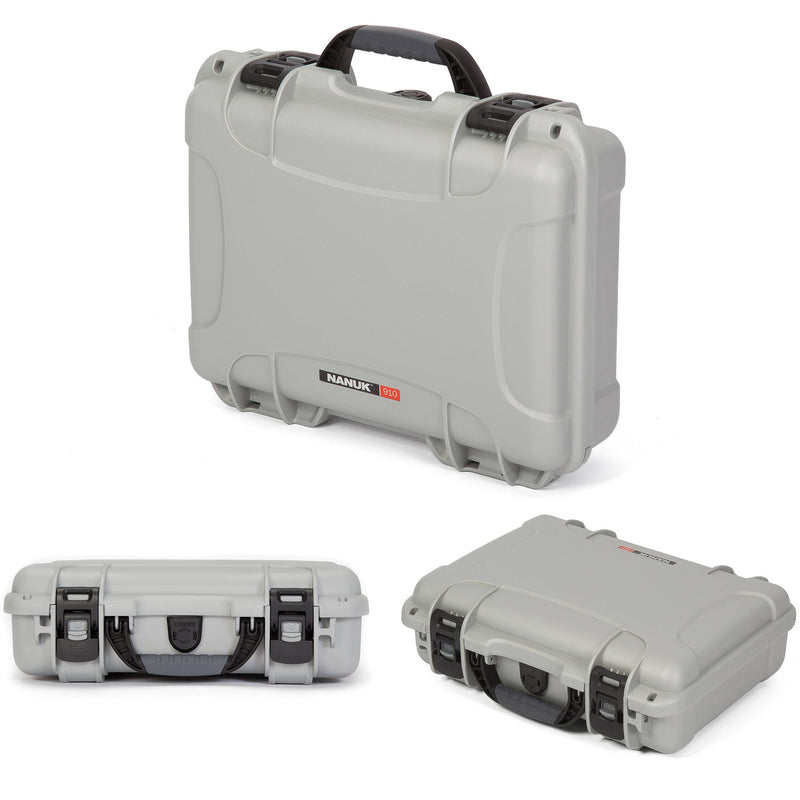 Nanuk 910 Waterproof Hard Case with Foam Inserts for GoPro HERO9 & HERO10 (Silver)