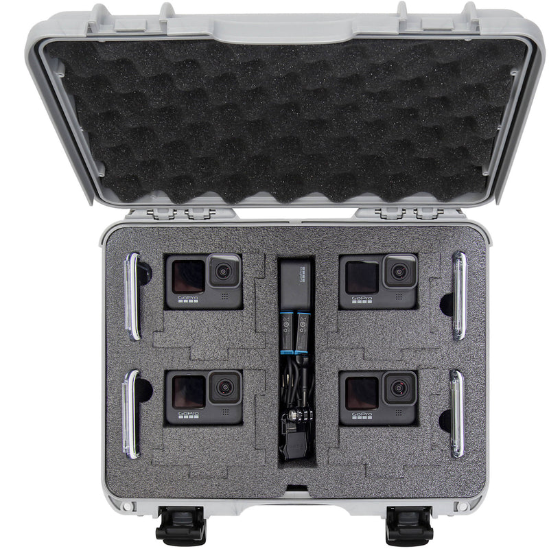 Nanuk 910 Waterproof Hard Case with Foam Inserts for GoPro HERO9 & HERO10 (Silver)