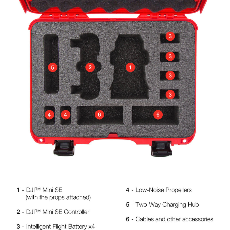 Nanuk 910 for DJI Mini SE Fly More Kit (Red)