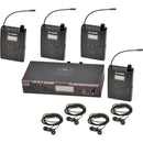 Galaxy Audio AS-1200 Band Pack Wireless In-Ear Monitor System with 4 Receivers & EB4 Earbuds (P4: 470 to 494 MHz)