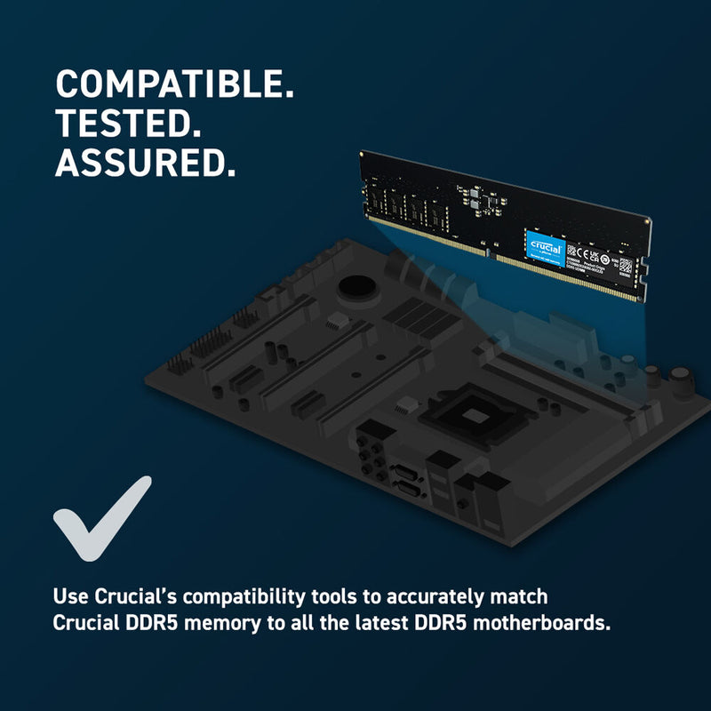 Crucial 64GB DDR5 4800 MHz UDIMM Memory Kit (2 x 32GB)