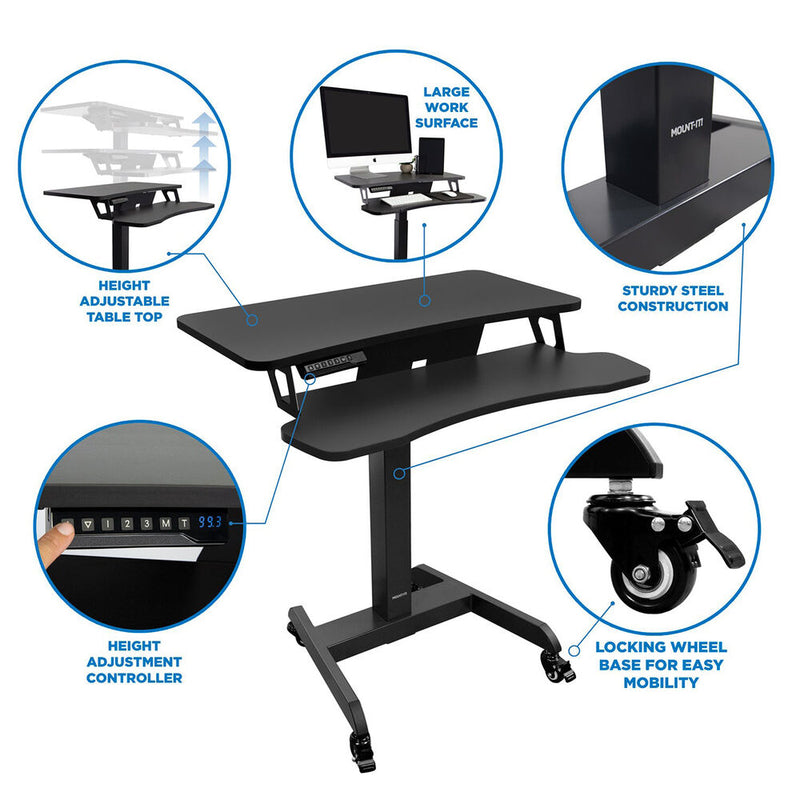 Mount-It! Electric Mobile Standing Desk