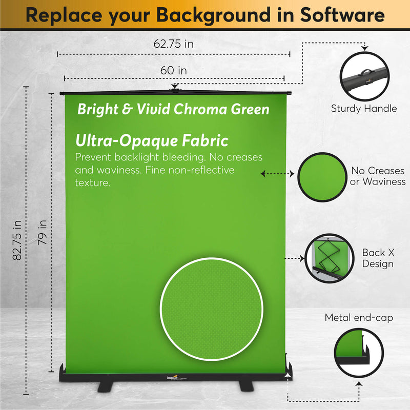 Impact Pro Rapid 5 x 7' Portable Background (Chroma Green)