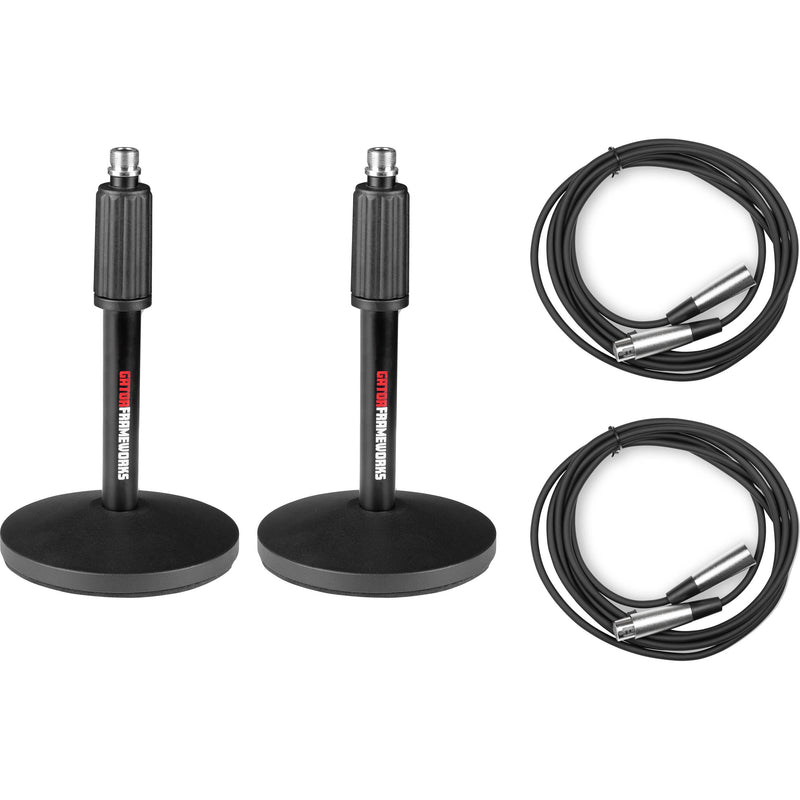 Gator Desktop Mic Stand with XLR Cable (2-Pack)