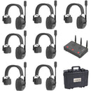 CAME-TV Kuminik8 Full-Duplex Wireless DECT Intercom System with 7 Single-Ear Headsets & HUB (1.78 to 1.93 GHz, US)