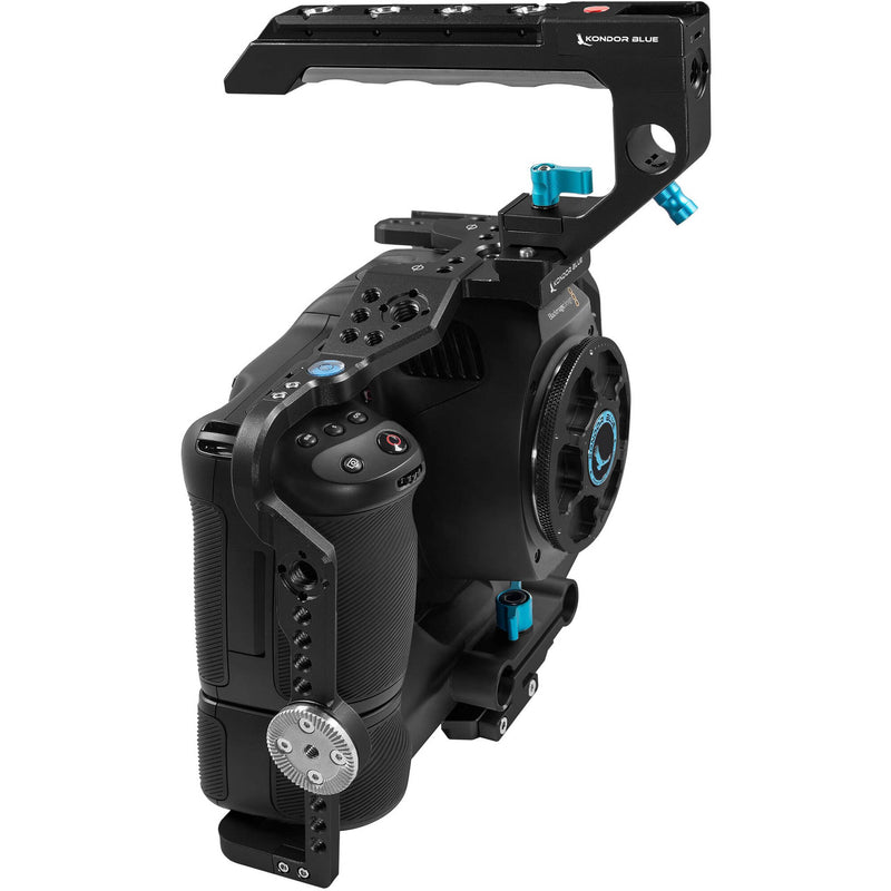 Kondor Blue Battery Grip Cage with Top Handle for BMPCC 6K Pro (Raven Black)