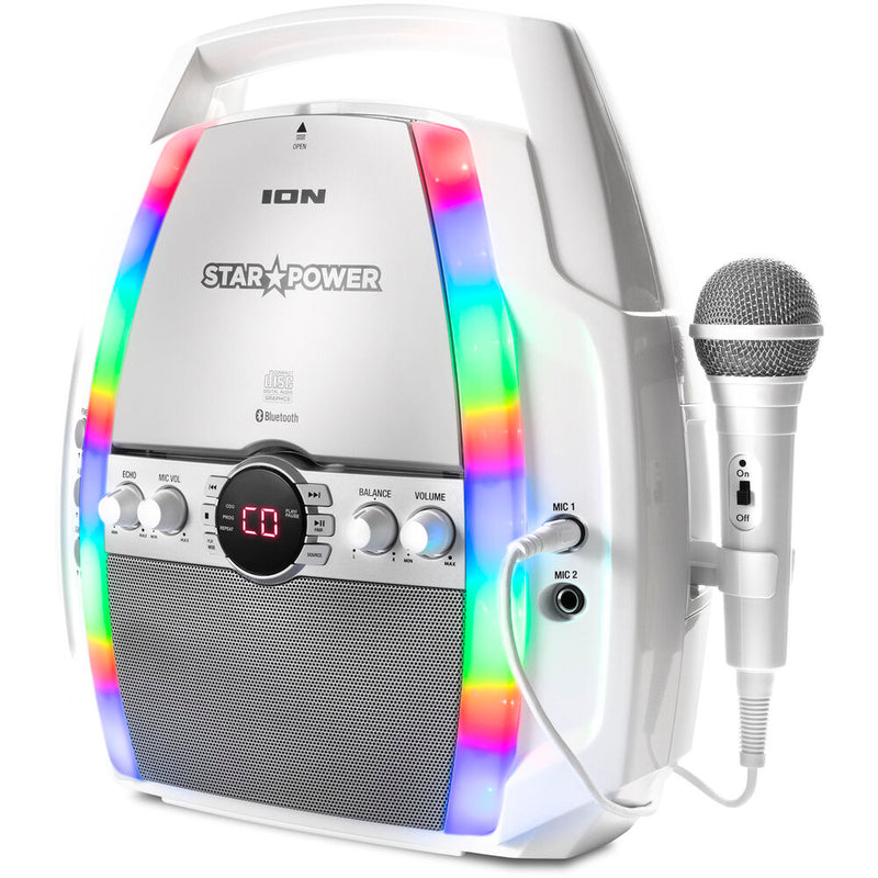 ION Audio Star Power Portable CD Karaoke System with Bluetooth