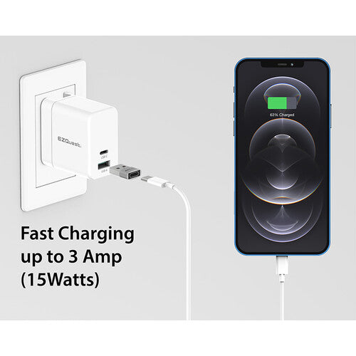 EZQuest USB Type-C Female to USB Type-A Male Mini Adapter (2-Pack)