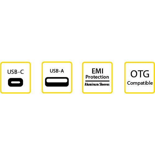 EZQuest USB Type-C Female to USB Type-A Male Mini Adapter (2-Pack)