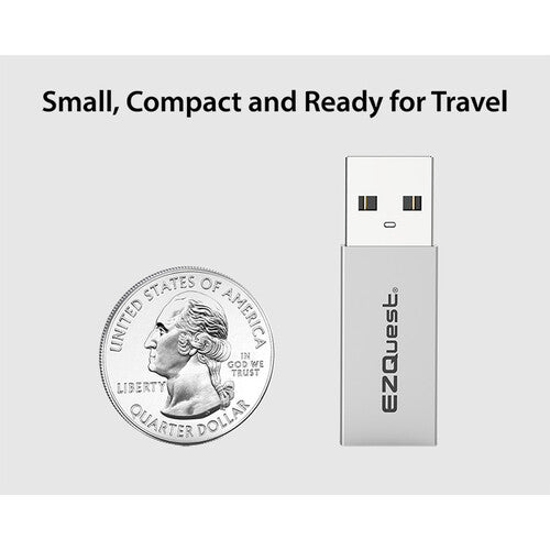 EZQuest Superspeed Gen 2 Double Sided USB-C Female to USB Type-A Male Mini Adapter