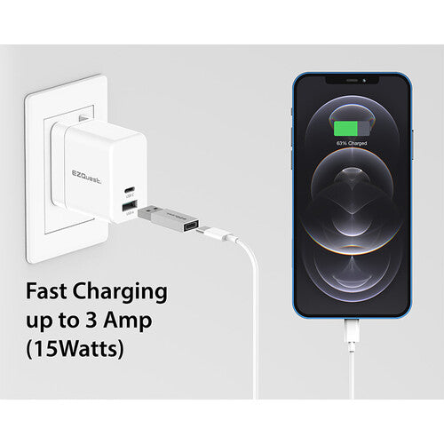 EZQuest Superspeed Gen 2 Double Sided USB-C Female to USB Type-A Male Mini Adapter