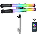 GVM RGB LED Tube Wand 2-Light Kit with Bracket