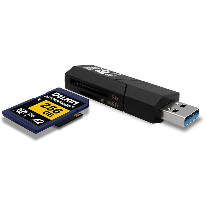 Delkin Devices USB 3.1 Gen 1 SD & microSD A2 Memory Card Reader