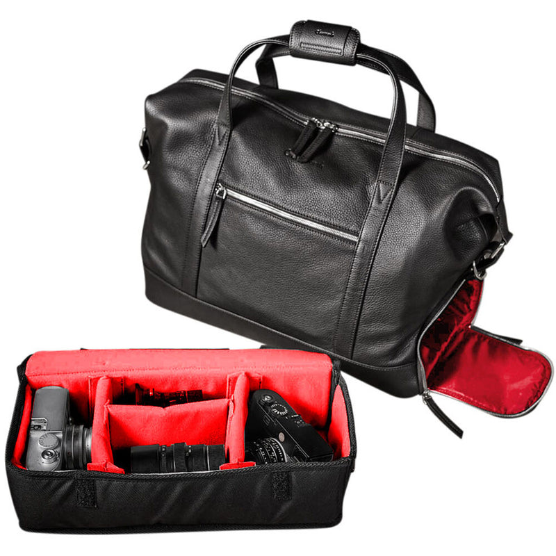 Oberwerth Weekender Nelson S Red Dot Edition Leather Camera Bag (Black/Red)