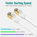 Tera Grand Premium Cat 7 Double-Shielded 10Gb 600 MHz Cable (White, 7') (2-Pack)