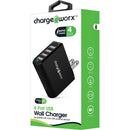 ChargeWorx 4-Port USB Type-A Travel Wall Charger