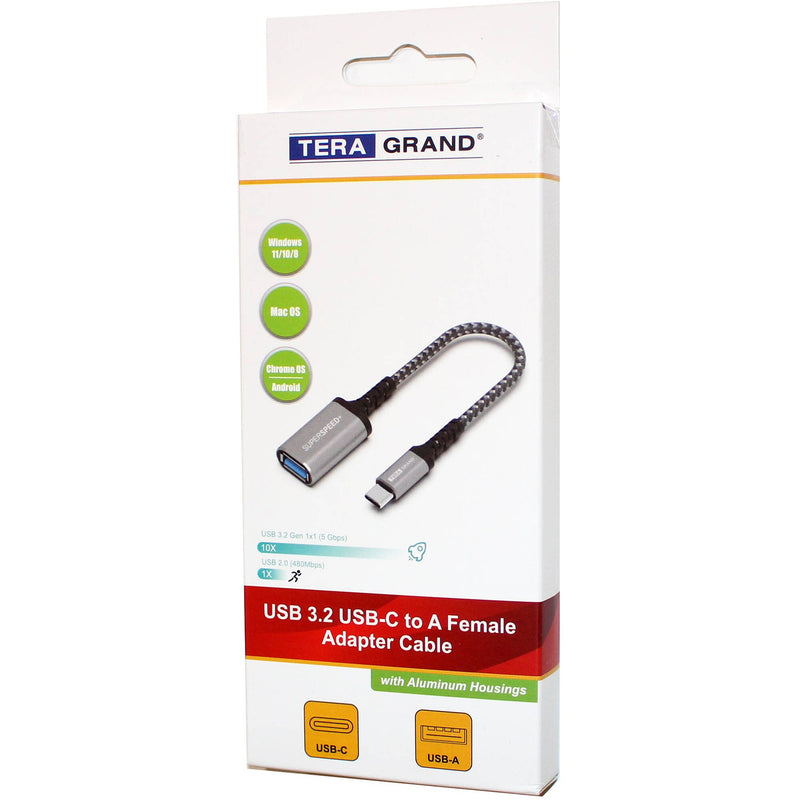 Tera Grand USB 3.2 Gen 1 USB-C to USB-A Female Adapter (6")