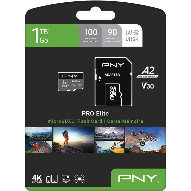 PNY Technologies 1TB PRO Elite UHS-I microSDXC Memory Card with SD Adapter