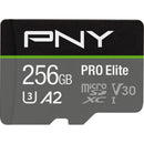 PNY Technologies 256GB PRO Elite UHS-I microSDXC Memory Card with SD Adapter