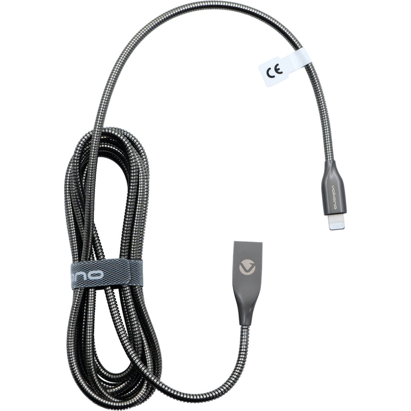 Volkano Iron Series Round Metallic Lightning Cable (6', Gun Metal)