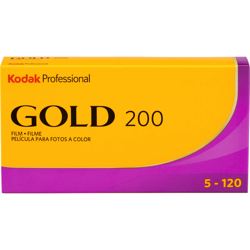 Kodak Professional Gold 200 Color Negative Film (120 Roll Film, 5-Pack)