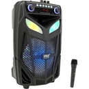 Pyle Pro PPHP121WMB 12" 800W 2-Way Portable Bluetooth PA Speaker with Flashing Party Lights & Wireless Mic