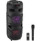 Pyle Pro Dual 8" 2-Way 300W Portable Bluetooth PA Speaker with Wireless Mic and Light Show