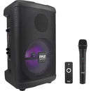 Pyle Pro PPHP874B 8" Two-Way 240W Portable Bluetooth PA Speaker with Wireless Mic and Flashing Party Lights