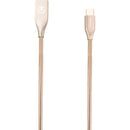 Volkano 6' Iron Series Round Metallic Spring USB Cable (Champagne Gold)