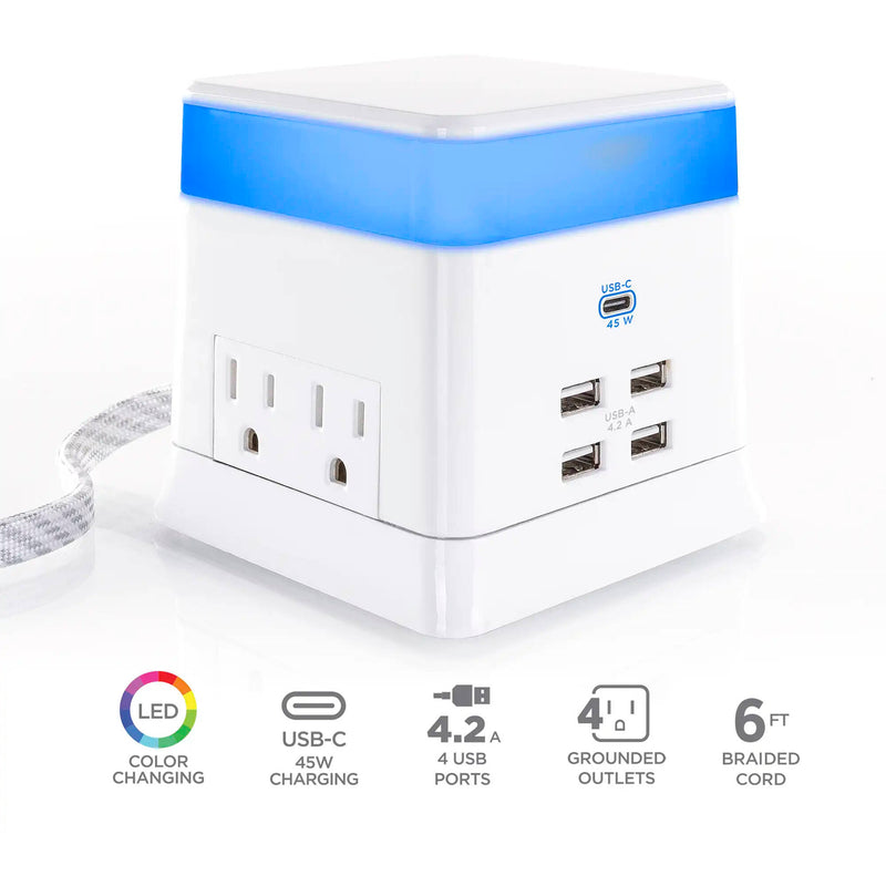 CyberPower PS406UC Charge & Glow Home Office Power Station with Surge Protection