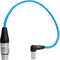 Kondor Blue Right-Angle Mini-XLR Male to XLR Female Cable for BMPCC 6K Pro & Canon C70 (17")