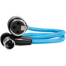 Kondor Blue Right-Angle Mini-XLR Male to XLR Female Cable for BMPCC 6K Pro & Canon C70 (17")