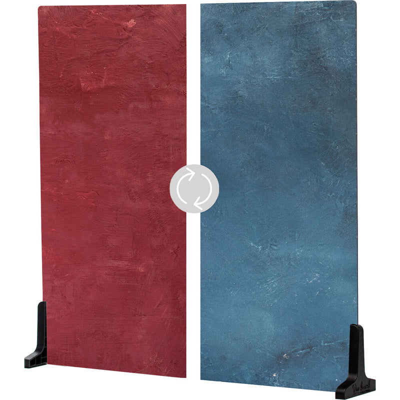 V-FLAT WORLD 24 x 24" Duo-Board Double-Sided Background (Cobalt Blueberry/Cranberry Crimson)